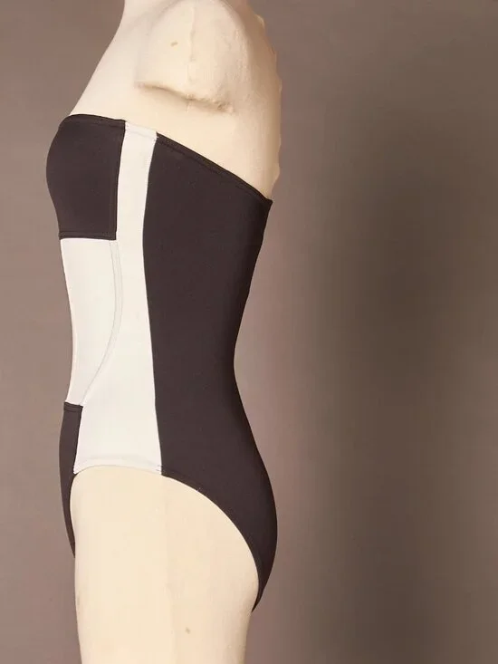Late 80s Early 90s Black and White Liza Bruce Body Suit